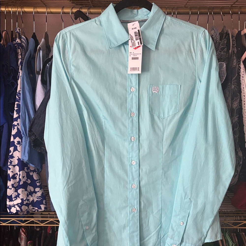 Cinch Sky Blue Long Sleeve Shirt - Picture 4 of 5